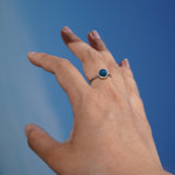 Blue Small Ceramic Adjustable Ring
