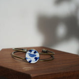 Blue and White Ceramic Adjustable Bracelet