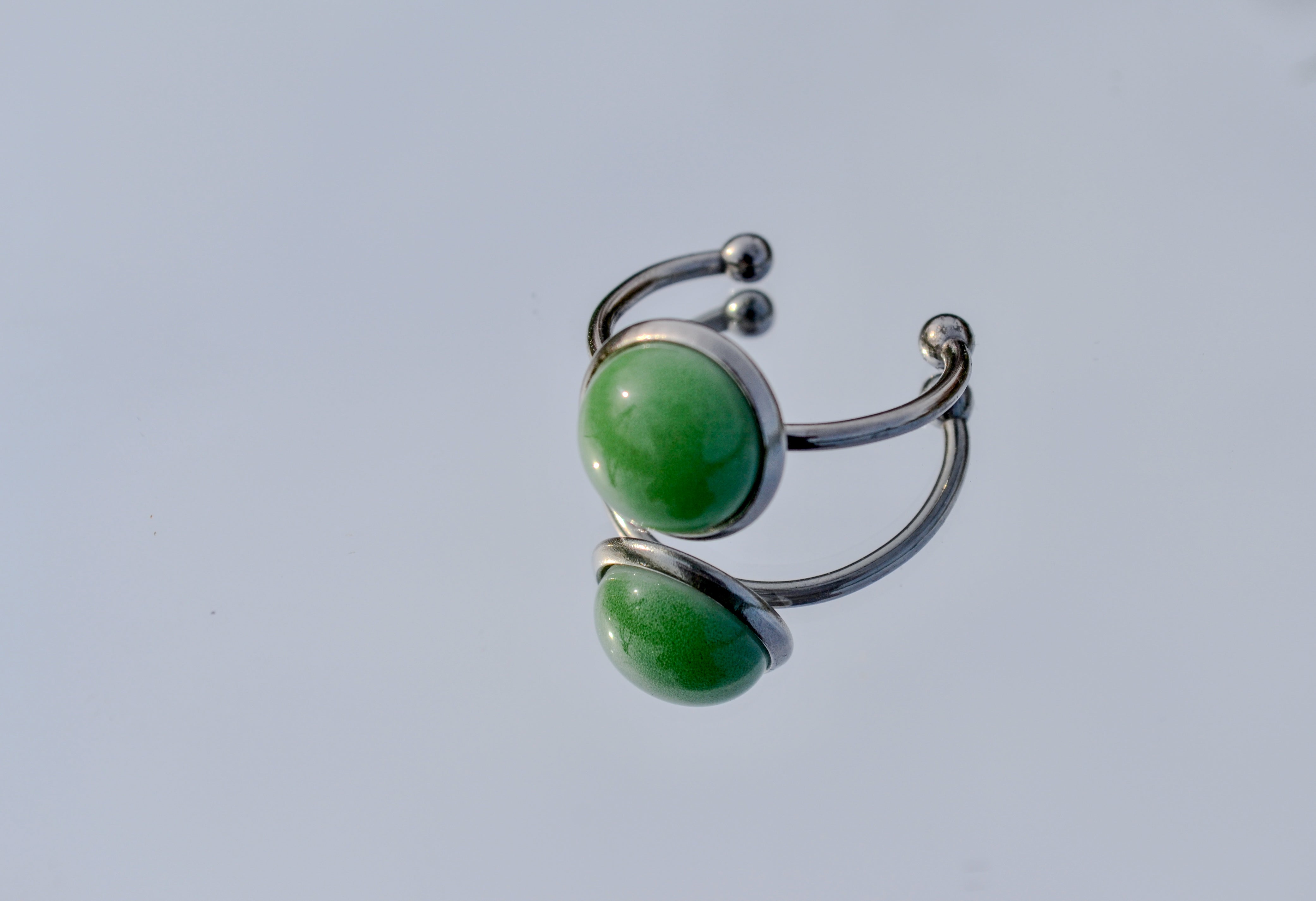 Ceramic Celadon Adjustable Ring