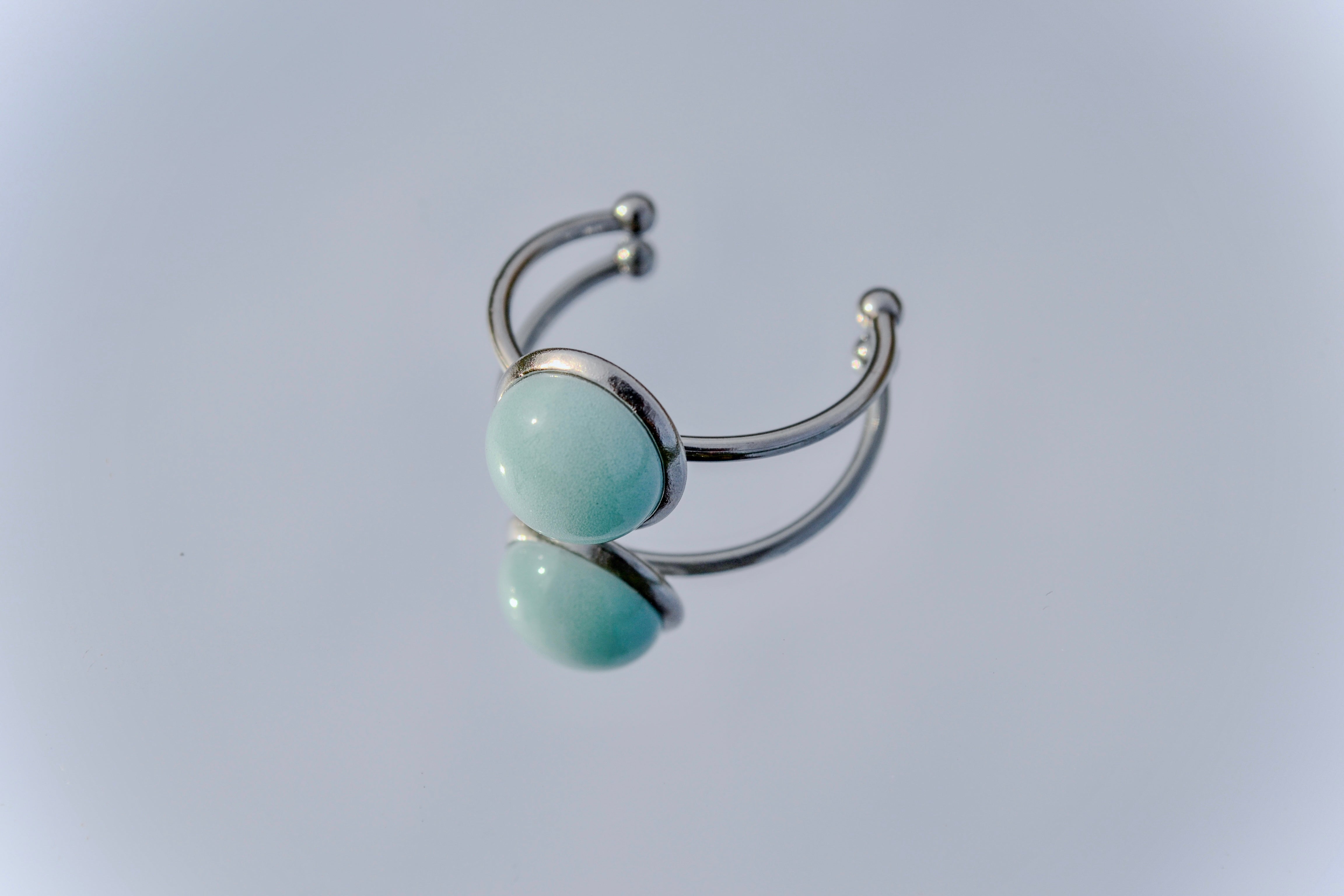 Ceramic Celadon Adjustable Ring