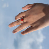 Red Small Ceramic Adjustable Ring