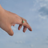 Green Small Ceramic Adjustable Ring