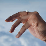 White Small Ceramic Adjustable Ring